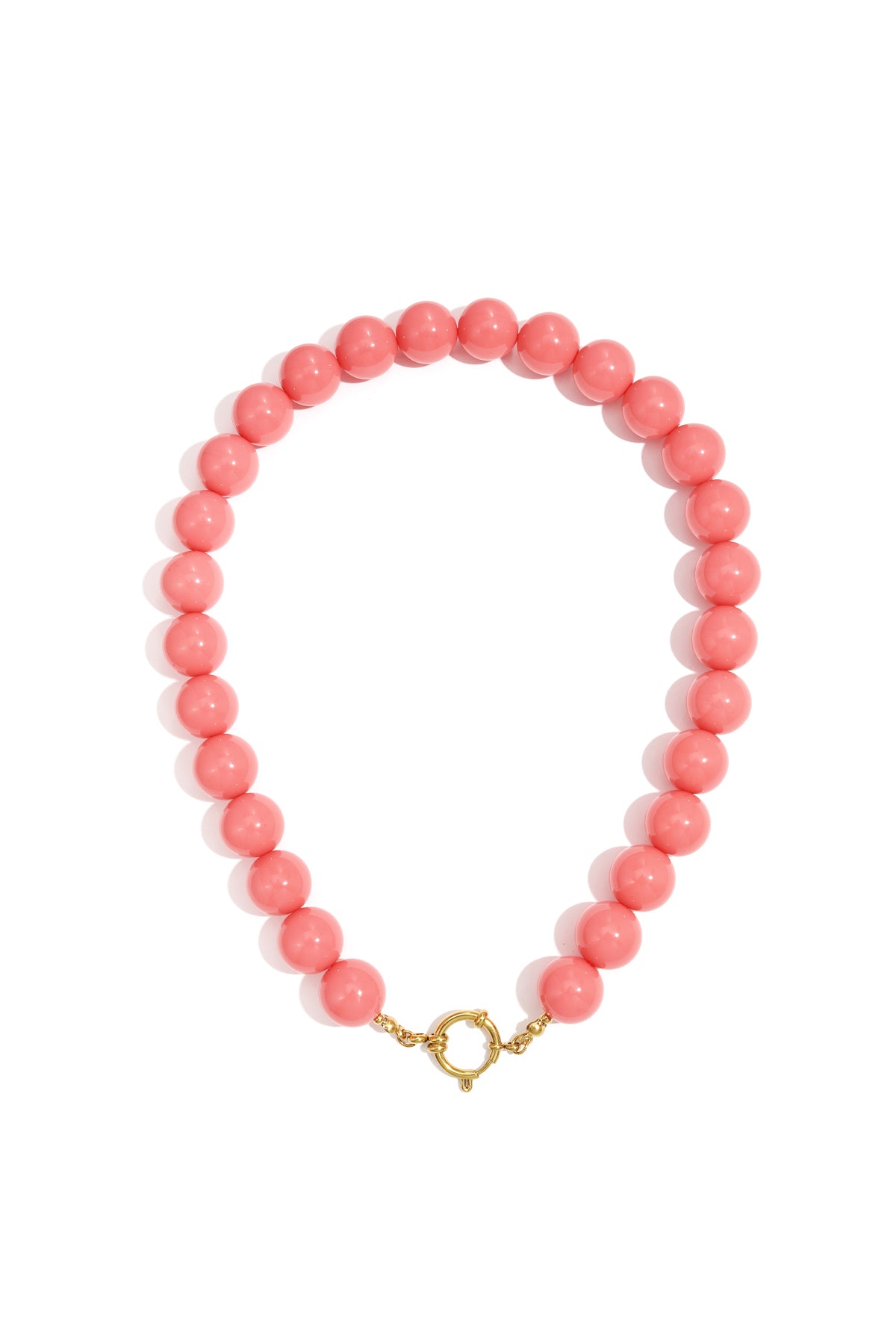 Ketting met grote kralen en frontsluiting-15mm