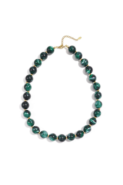 Bead necklace with gold beads 13.5mm