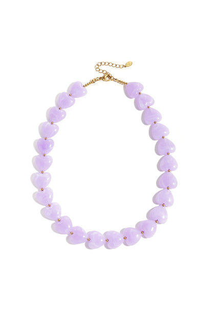 Ketting met hartvormige kralen