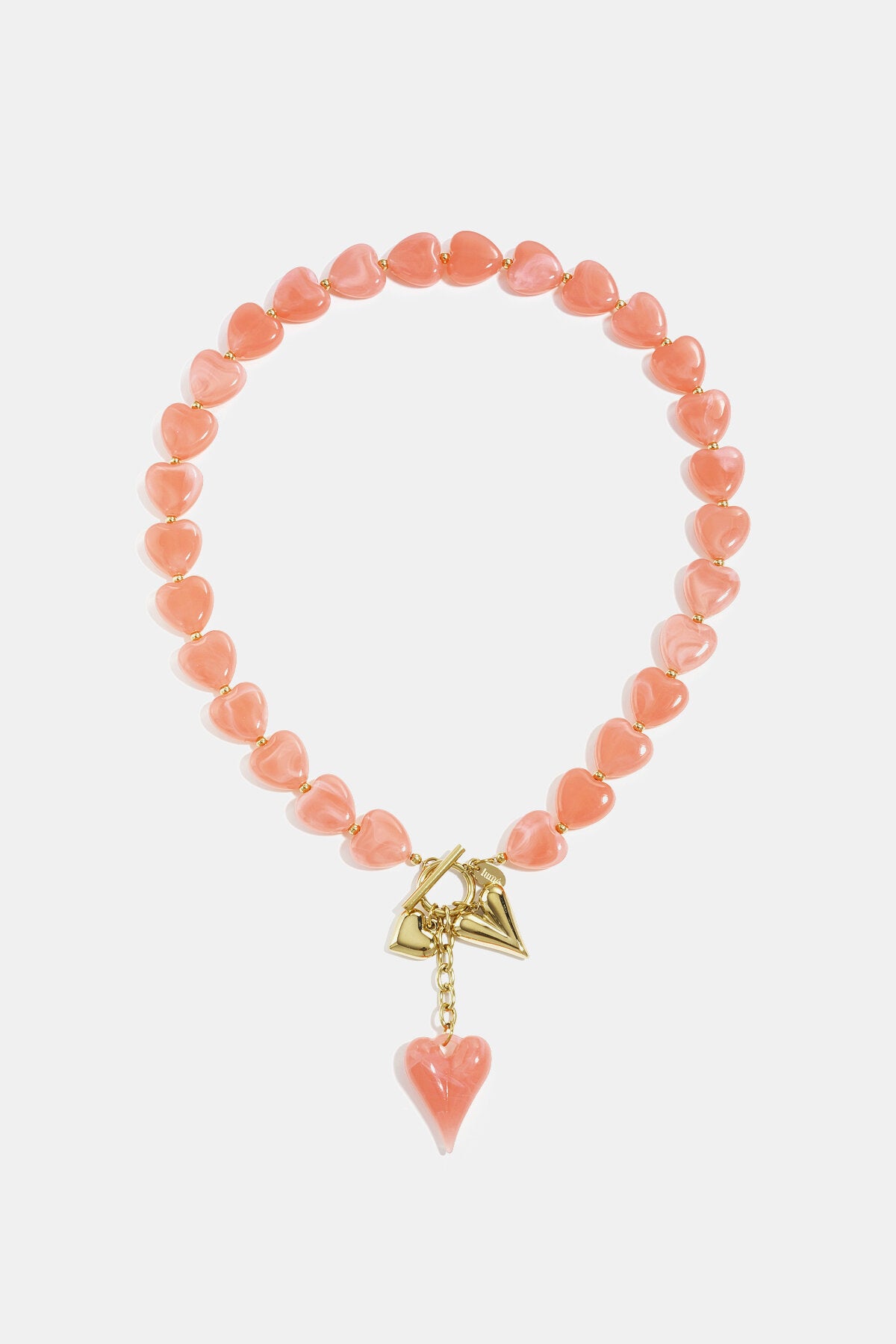Kralenketting met hangende harten charms