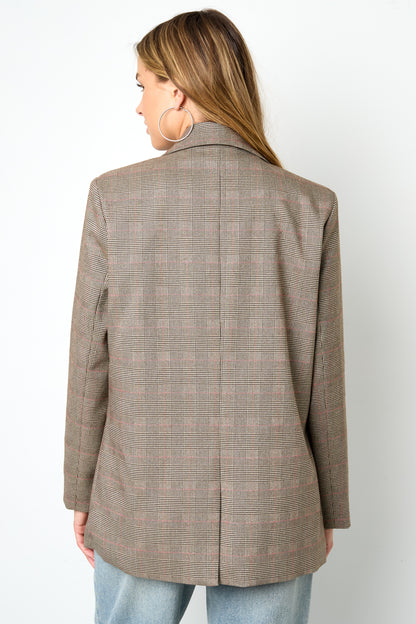 Polyester Fiber Women's Suit Set Conservative Checkered Fall/Winter