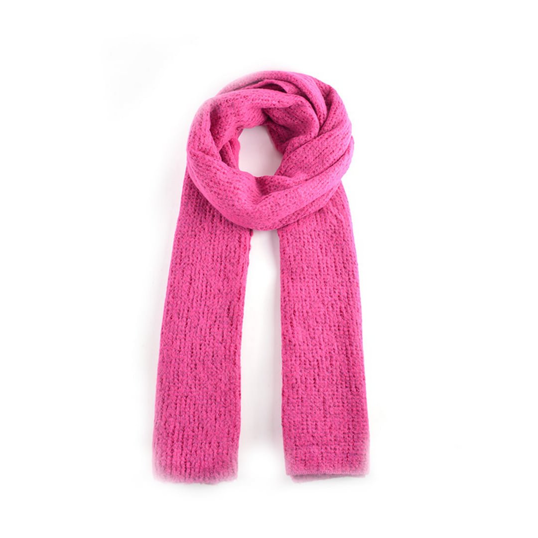 COOSZ_gebreide wollen sjaal fushia/roze