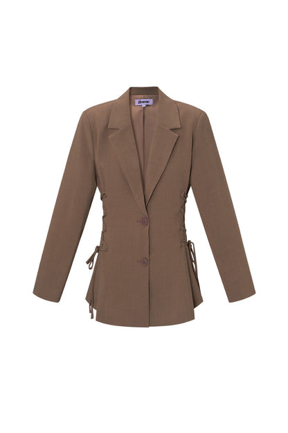 Woven Polyester Fiber Women's Suit Set Elegant Tie-up
