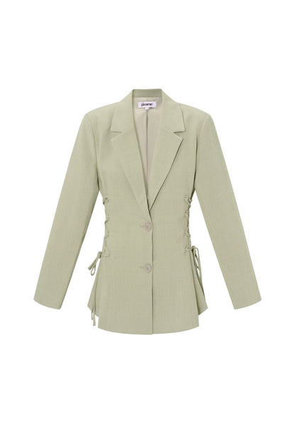 Woven Polyester Fiber Women's Suit Set Elegant Tie-up