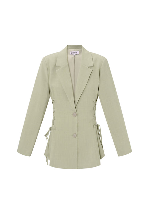 Woven Polyester Fiber Women's Suit Set Elegant Tie-up