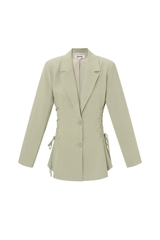 Woven Polyester Fiber Women's Suit Set Elegant Tie-up
