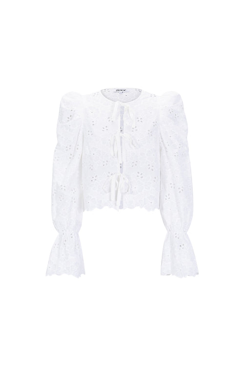 Cotton Woven Women's Long Sleeve Top Casual Cutout