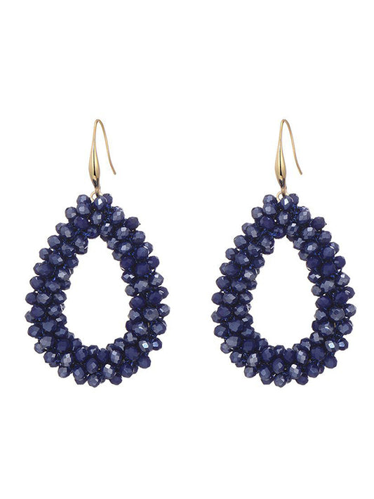 Oorhangers met blauwe glaskralen