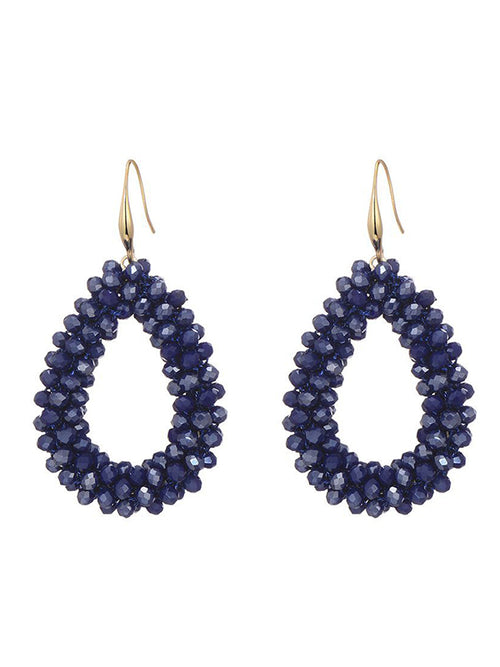 Oorhangers met blauwe glaskralen